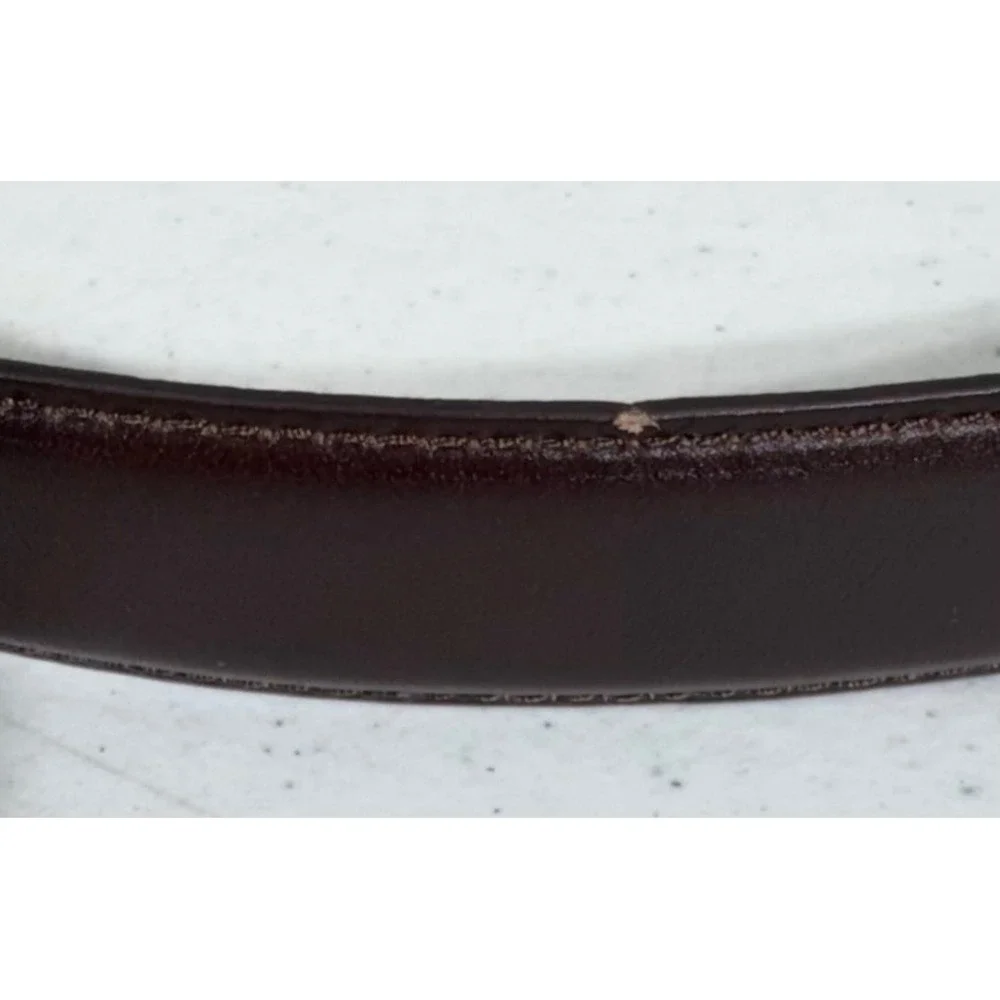 Eddie Bauer Mens Leather Dress Belt Size 40‎ Dark Brown Silver Buckle Classic